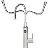 ESOP Rubinetto Elettrico Istantaneo 3200W, 220V Rubinetto Scalda Acqua Elettrica, Rubinetto Acqua Calda Miscelatore Elettrico per Cucina con Temperatura Display LED e Tubo Flessibile (Argento)