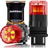 AUHSSAN 3157 Lampadine LED, Rosso Super Brillante 12V 24V Non Polarità 2835 18SMD T25 P27/7W 3156 P27W Lampadines LED per le Luci di Segnale, Luci di Retromarcia/Coda, Lampada di Luce Diurna (2Pezzis)