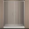 OGOMONDO Porta Doccia Scorrevole Slide4 per Box Nicchia Quattro Ante Cristallo Stampato (1, 136-142 x h190 cm)
