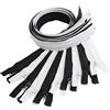 Aerzetix - Set di 10 Cerniere a Spirale N°5 60 cm separabili con cursore - in Metallo, Nylon, Poliestere - Colore Bianco e Nero - Cucitura e Riparazione creazioni Tessili