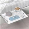 Accmuzzy Mensola Comodino da Appendere, Tavolino da Letto per Letto a Castello, Dormitorio, Loft, Bagno, Mensola Comodino e Vassoio da Letto, Bianco