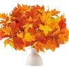 Laelfe 5 Fasci Foglie di Acero Autunnali Artificiali, Steli di Foglie Finte d'autunno da 35 cm, Rami di Foglie di Acero Finte per Decorazioni di Autunno, Feste di Ringraziamento, Camino, Giardino