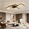 ACJK Lampadario Soggiorno, Plafoniera LED Soffitto, Luce per Soggiorno da 60W, Lampadario 6000lm，Adatta per arredare soggiorno, camera da letto, cucina e ufficio, 80cm, Nero