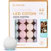 GuirLED - Ghirlanda luminosa con sfere in cotone LED USB, controllo vocale - Amazon Alexa & Google Assistant - Programmabile all'infinito - Adattatore CA 2xUSB incluso - 24 Sfere 2,4 m - Unicorno
