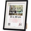 3-B Cornice portafoto Salo Duo - Bianco/Nero - 15 x 20 cm - Cornice in legno, cornice portafoto con vetro acrilico