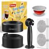 CAPMESSO Kit di Ricarica per Capsule Vertuo Riutilizzabili, Design Più Nuovo 2025 per Sigillatura Più Veloce Capsule Nespresso Vertuo Riutilizzabili con Pennello Riempi & Pressa, 100pcs Coperchi in