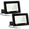 Jefedana 2 PCS-Faretto LED da Esterno 50W Faro LED da Esterno 5000LM Faretto da esterno 6000K Bianco Freddo Faretti Led Esterno IP66 Impermeabile Super Luminosa Faro led per Giardino, Cortile, Garage