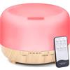 Retoo Diffusore di aromi, umidificatore ad ultrasuoni per aromaterapia, 500 ml, diffusore di oli con 12 colori di luce, diffusore di oli essenziali, lampada profumata per ufficio, casa, camera da