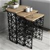Hanah Home Modern Nesting Table Set (3 pezzi), rovere e nero, 100% melamina rivestito in metallo, spessore 18 mm, elegante e funzionale per casa e ufficio