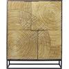 Kare Armadio di design Circulo, in legno massello massiccio, decorato, per sala da pranzo o soggiorno, armadio artistico, (altezza x larghezza x profondità) 150 x 120 x 40 cm, oro