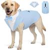 AOFITEE Smoking per cani di taglia grande, vestito formale per cani e cravatta, delicato per feste di nozze, camicia con papillon, abito da sposa per animali domestici, con collare staccabile per