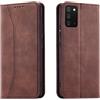 OKZone Cover per Samsung Galaxy A03S, Custodia Flip Pelle Portafoglio Magnetica Libro [Slot Schede], Silicone TPU Bumper Wallet Supporto Cover, Antiurto [Kickstand] (Marrone)