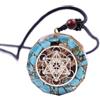 DYFUHO Orgone Metatron Cube Merkaba Necklace a ciondolo, Cristalli OM Pende di orgonite, collana di chakra orgonite per protezione EMF (blu, regolabile a catena)