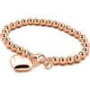 Dankadi Bracciale di Perle per Donna in Argento 925 Larghezza 4MM 6MM Senza e Con Ciondolo a Cuore, Lungo 13-21CM Doré Oro Rosa Regalo Festa della Mamma Uomo, 16CM, Argento