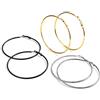 FOCALOOK Set di Orecchini Cerchio Donna a 40mm 3 Paia Orecchini Cerchio Grandi Donna Argento 70mm Orecchini Donna Cerchio Orecchini Cerchio In Acciaio Argento Nero Oro Orecchini Donna Acciaio