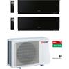 CLIMATIZZATORE CONDIZIONATORE DUAL SPLIT MITSUBISHI SERIE EF MSZ-EF25VGK+MSZ-EF35VGK/MXZ-2F42VF4 R32 - 9000+12000 BTU - WI-FI INCLUSO - in diversi c