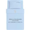 MAYRA Lenzuola Corredino, Asilo Nido Personalizzato per Neonato, Bambino | Set Lenzuolo e Federa | Carrozzino, Culla, Lettino | Ricamo Nome | Made in Italy (Celeste, Set Completo Navicella/Carrozzino)