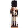 Ciao Schiaccianoci Natale Soldatino con alabarda (24cm) in legno glitterato e tessuto, nero/oro