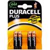 Duracell LR03 MN2400 Plus AAA - Batterie Ministilo Alcaline, Confezione da 4 Pacco del Produttore, 1.5V, Nero/Bronzo