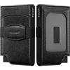 VULKIT Porta Carte di Credito Uomo Slim con Finestra ID Portafoglio Uomo Piccolo RFID Schermato Pop Up Metallo Porta Tessere Uomo, Nero