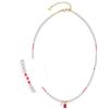 Jewels by Leonardo, collana Ciao Pinky, collana corta di perle in acciaio inox dorato, imitazione grigia e perle di vetro rosa intenso, lunghezza 42-47 cm, regalo per donne - 024974, 42 cm, Acciaio