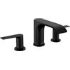 hansgrohe Vivenis 75033671 - Rubinetto moderno per lavabo da bagno, a 2 maniglie, 3 fori, altezza 7,6 cm, colore: nero opaco