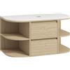 HOMCOM Mobile sottolavabo bagno sospeso mobile sottovasca con cassetti a chiusura soft e ripiani, marrone