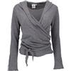 GURU SHOP, Camicia a Portafoglio, Maglione in Maglia di Cotone, Giacca a Portafoglio, Grigio Granito, Dimensione Indumenti:S (36), Maglioni, Felpe a Maniche Lunghe