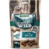 Bogar - Simply Wild - Snack per cani - Cibo per tutte le taglie di cane - Biscotti per cani a forma di osso - Integratori per animali - Gusto anatra - 100g