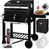 KESSER® Barbecue con Carrello XL Barbecue a carbonella con Coperchio, Ruote, Manico in Acciaio Inox, griglia e termometro a carbonella,Grande Barbecue a carbonella Barbecue da Campeggio