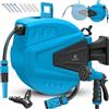 KESSER® Avvolgitore di Tubi Acqua | Doccetta Multipla | Orientabile a 180° | Tappo di riavvolgimento | Cassetta dei Tubi a Parete | Avvolgitubo dell'Acqua | Pompa da Giardino, Arancione, 20 Metri