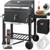 KESSER® Barbecue con Carrello XL Barbecue a carbonella con Coperchio, Ruote, Manico in Acciaio Inox, griglia e termometro a carbonella,Grande Barbecue a carbonella Barbecue da Campeggio
