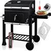 KESSER® Barbecue con Carrello XL Barbecue a carbonella con Coperchio, Ruote, Manico in Acciaio Inox, griglia e termometro a carbonella,Grande Barbecue a carbonella Barbecue da Campeggio