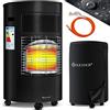 KESSER® Riscaldatore a gas con regolatore di pressione del gas, tubo del gas + custodia protettiva - 4200 Watt, stufa a gas, bruciatore in ceramica a infrarossi, bombole di gas butano o propano fino