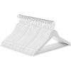 SONGMICS Grucce Appendiabiti in Legno, Set di 30, Antiscivolo, 44,5 cm | Appendini per Cappotti, con Scanalature sulle Spalle, Gancio Girevole a 360°, Bianco e Argento, Collezione CASON CRW031WT
