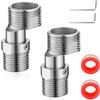 DragonX2 2 Pezzi Raccordo A S In Acciaio Inox Raccordo A S Girevole A 360° Lunghezza Regolabile Adattatori Di Collegamento Con 2 Chiavi A Brugola E 2 Cinghie In Materiale Grezzo Per Bagno E Cucina