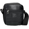 Pepe Jeans Sander Borsa a Spalla Nera 15x19,5x6 cm Poliestere con dettagli in Pelle Sintetica