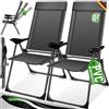 KESSER® Set di 2 sedie da Giardino, Sedia Pieghevole in Alluminio con Schienale Alto Regolabile in 7 direzioni con braccioli, Sedia da Balcone, Sedia da Campeggio Pieghevole Traspirante