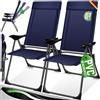 KESSER® Set di 2 sedie da Giardino, Sedia Pieghevole in Alluminio con Schienale Alto Regolabile in 7 direzioni con braccioli, Sedi da Balcone, Sedia da Campeggio Pieghevole Traspirante