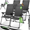 KESSER® Set di 4 sedie da Giardino, Sedia Pieghevole in Alluminio con Schienale Alto Regolabile in 7 direzioni con braccioli, Sedia da Balcone, Sedia da Campeggio Pieghevole Traspirante