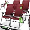 KESSER® Set di 4 sedie da Giardino, Sedia Pieghevole in Alluminio con Schienale Alto Regolabile in 7 direzioni con braccioli, Sedia da Balcone, Sedia da Campeggio Pieghevole Traspirante