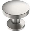 9BUILD Confezione da 10 pomelli rotondi in nichel satinato spazzolato da 3,5 cm, per armadietti da cucina, cassetti, pomelli in nichel per armadietti, pomelli per cassettiere