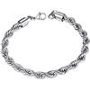 ChainsHouse Collana a Catena in Corda di Grano Bracciale Hiphop Punk Rock 3/6 MM di Larghezze 46-76 CM Catena di Torsione per Uomo Donna Corda Intrecciata Regalo Compleanno
