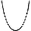 ChainsHouse Catena nera per uomo Collana con catena a maglia cubana da 3 mm in acciaio inossidabile da 20 pollici