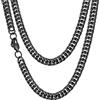 ChainsHouse Catene nere da uomo 7mm Collana da uomo a maglia cubana in acciaio inossidabile 18 pollici