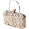 CORIOS Borsetta da Sera da Donna Strass Fiore Clutch Paillettes Borsa a Mano Pochette Piccolo con Catena Elegante Borsa a Spalla Borsa a Tracolla per Cocktail Festa Ballo Cerimonia Argento
