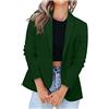 Slxbear Blazer da donna a maniche lunghe giacca da donna tinta unita casual giacche primaverili giacca leggera da donna da lavoro da donna abito aperto davanti cardigan lavoro ufficio, #02 verde., S
