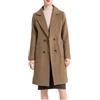 FTCayanz Cappotto Donna in Lana Invernale Doppiopetto Trench Lungo Giacche Caldo Elegante Cappotti Stile 1 Marrone XXL