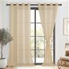DWCN Tende per Interni con Fermatenda Tende Trasparenti in Voile con Occhielli per Camera da Letto 2 Pannelli, 132x240 CM, Beige