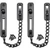 Litensh 2 serrature a catena per porta, in acciaio inox, antifurto, serratura scorrevole, per hotel, casa, soggiorno, motel, appartamento, camera da letto, colore nero